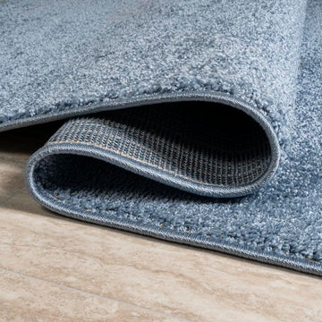 Haze Solid Low-pile Area Rug Classic Blue